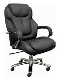 Big And Tall 500 Lbs. Capacity Black Leather Deep Cushion Desk Chair