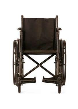 Medline K1 Basic Wheelchair W/ Full Length Arms & Swing Away Leg Rests, Nylon, 18"W Seat