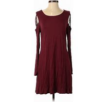Thanth Casual Dress - A-Line: Burgundy Solid Dresses - Women's Size Small