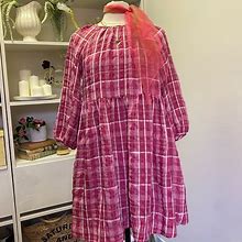 Madewell Dresses | Madewell Pink Plaid Shirred Babydoll Minidress | Color: Pink | Size: Xs