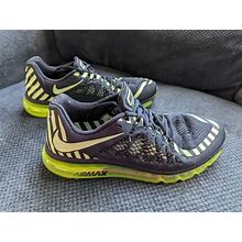 Nike Air Max 2015 Mens Size 10.5 Black Athletic Running Shoes Sneakers
