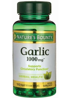 Nature's Bounty Garlic Vitamin | 1000 Mg | 100 Soft Gels