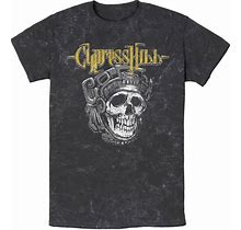 Fifth Sun Men's Cypress Hill Aztec Skull Short Sleeve Mineral Wash T-Shirt - Black