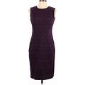 Calvin Klein Casual Dress - Sheath High Neck Sleeveless: Purple Dresses - Women's Size 10