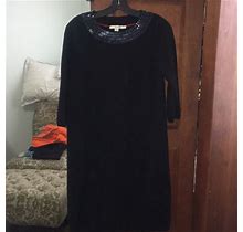 Boden Dresses | Boden Black Knit Dress With Sequined Collar | Color: Black | Size: 6
