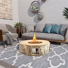 Outdoor Exterior Faux Stone Patio Propane Fire Pit Backyard Smokeless Fire Pit - N/A - Multi
