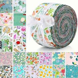 40Pcs Jelly Roll Fabric Strips For Quilting 2.55Inch Precut Floral Quilt Fabric Strips Roll For DIY Craft Temu