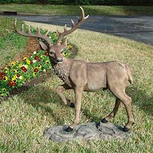 41"H Large Black Forest Garden Deer Sculpture Statue
