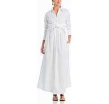 Fabiana Filippi Women's Collared Twisted Maxi Dress - White - Size 44 IT/8 US