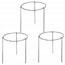 Rescozy Pack Of 3 Garden Plant Support Rings 5.5" Wide X 11" High 3