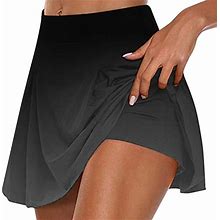 ZL GEQINAI Skirts For Teen Girls Womens Summer Floral Print Elastic Tie UP High Waist Ruffle Pleated Flowy Mini Short Skirt
