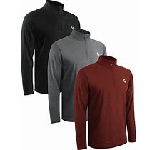 Jumgear-Life 3Pack Quarter Zip Pullover Men Long Sleeve Sweatshirts Running Athletic Golf Gym Shirt Quick Dry