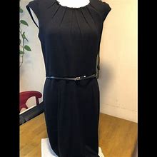 Calvin Klein Dresses | Black Knit Calvin Klein Knee Length Dress. | Color: Black | Size: 10
