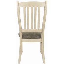 Signature Design By Ashley Bolanburg Dining Room Chair, 2 Count, Antique White Wood/Upholstered In Brown | 40 H X 25 W X 20 D In | Wayfair
