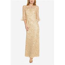 Adrianna Papell AP1E209481 Long Bell Sleeves Mother Of The Bride Dress LIGHT CHAMPAGNE / 12