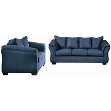 Signature Design By Ashley Darcy 2 - Piece Living Room Set Polyester In Blue | 37 H X 89 W X 38 D In | Wayfair Living Room Sets
