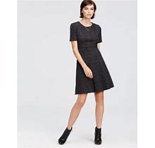 Ann Taylor Petite Marled Double Knit Flare Dress Size 00P