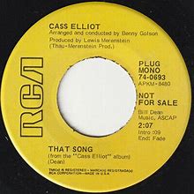 Cass Elliot - That Song - Used Vinyl Record 7 - H8100z