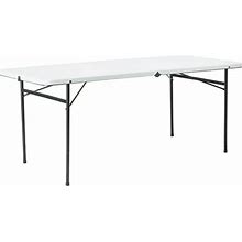 Mainstays 6 Foot Bi-Fold Plastic Folding Table, White