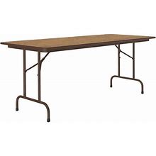 Correll 30" X 96" Medium Oak Thermal-Fused Laminate Top Folding Table With Brown Frame