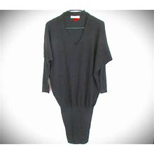 ZARA KNIT Long Sleeve Clingy Black Pullover Dress Tapered Long Sleeves Choker Band 90S Y2K Mod Gothic Grunge Rocker Boho Hippy