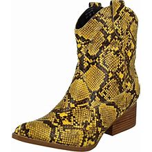 Ladies Spot On Ankle Boots F51018 Lemon (Yellow) UK 8