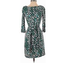 Boden Casual Dress - Sheath: Green Leopard Print Dresses - Women's Size 2