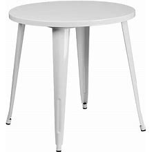 Flash Furniture Commercial Round Indoor / Outdoor Dining Table, White
