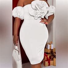 White Scuba Dress | Color: White | Size: 3X