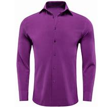 Mens Shirts Long Sleeve Casual Button Down Dress Shirt Silk Paisley