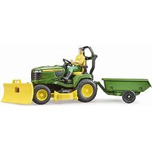 1/16 John Deere X949 Lawn Mower Tractor W/ Trailer & Gardener By Bruder 09824