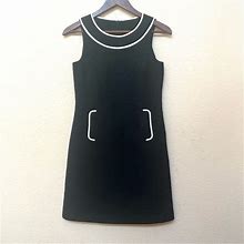 Loft Dresses | Ann Taylor Loft Petites Black White Basketweave Sleeveless Retro Dress G-4 | Color: Black/White | Size: 0P