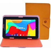 Linsay 7" Tablet With Case Brown 2GB RAM 32Gb Android 12 Wifi