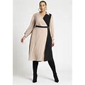 Plus Size Women's Colorblocked Work Dress By ELOQUII In Natural Black Onyx (Size 20)