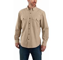 Carhartt Men's Chambray Long Sleeve Button-Down Shirt (X-Large) Cotton In Brown/Tan | 104368-256XLREG