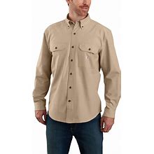 Carhartt Men's Chambray Long Sleeve Button-Down Shirt (Xx-Large) Cotton In Brown/Tan | 104368-2562XLREG