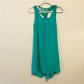 Umgee Dresses | Umgee Dress Shift High Low Racer Back Breaded | Color: Green | Size: S