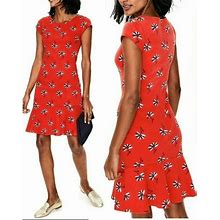 Boden Dresses | Boden Rosetta Ponte Jersey Knit Floral Dress Orange 4R | Color: Orange | Size: 4