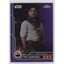 2023 Chrome Star Wars Purple Wave Refractor Oscar Isaac Poe Dameron As 67 02L5