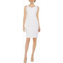 Kasper Dresses | Kasper Textured Leaf Jacquard Embroid Vanilla Ice Dress 16 | Color: Cream | Size: 16