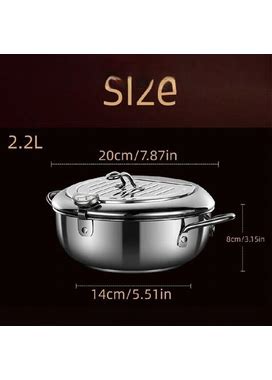 1Pc Kitchen Cooking Pot, Deep Frying Pot, Tempura Fryer Pan, Temperature Controllable With Oil Age Rack In Lid, Cookware, Kitchenware,Must-Have,Temu