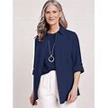 Blair Women's Gauze Button-Up Big Shirt - Blue - 3XL - Womens