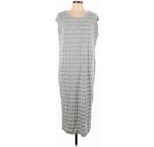 Old Navy Casual Dress - Midi Scoop Neck Sleeveless: Gray Print Dresses - Women's Size Large