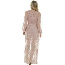 Wishlist Lace Dress W/Plunging Neckline & Maxi Overlay - Great