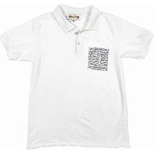 Mixed Up Clothing Big Boys Graphic Pocket Polo Shirt - Natural - Size 10