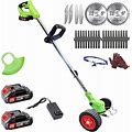 Electric Weed Eater Cordless Weed Wacker Battery Powered, 3-In-1 Lightweight Brush Cutter Grass Trimmer Lawn Edger With 2 2Ah Battery Operated & Char