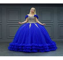 Blue Wedding Dress, Blue Quinceanera Dress, Blue Bridal Gown