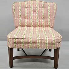 Vintage Mid Century Modern Mahogany Frame Low Slipper Lounge Chair W/ Stretcher