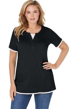 Plus Size Women's Layered-Look Tee By Woman Within In Black (Size 14/16) Shirt