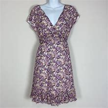 Entro Dresses | $5 Salemust Be Bundled Entro L Lavender Floral Mini Dress W/ Open Back M | Color: Purple/White | Size: M